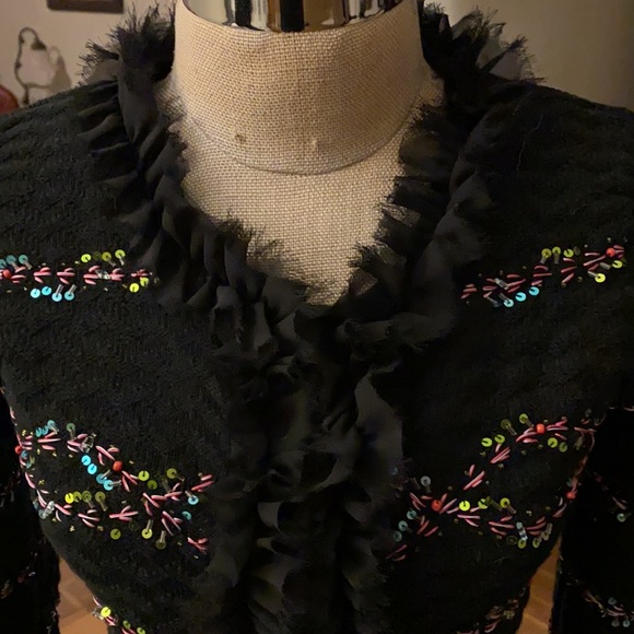 Michael Simon from Neiman’s stunning holiday open sweater w/ gorgeous sequins. - Picture 5 of 16